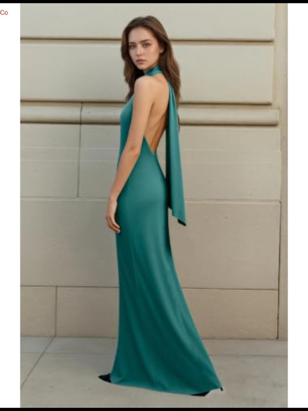 Satin Halter Formal Maxi Dress High Neck Backless Wedding Guest - Picture 5 of 6
